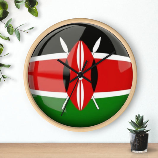Kenyan flag Wall Clock