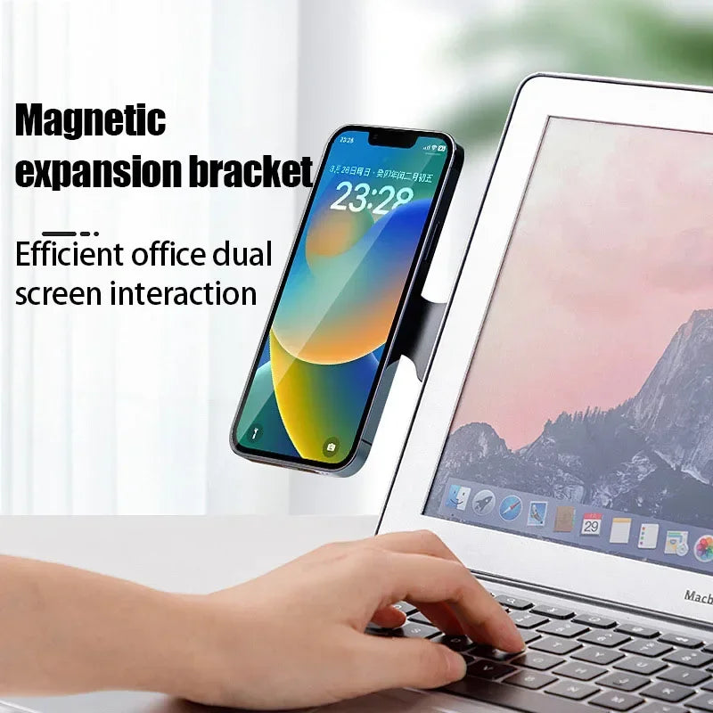 Magnetic Phone Holder Rotation Smartphone Laptop Back Mount for Magsafe iPhone 16 15 14 13 12 Pro Max Notebook Accessories Stand