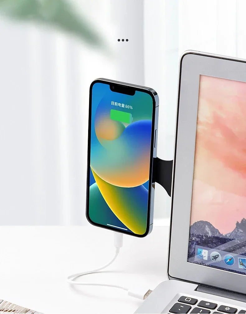 Magnetic Phone Holder Rotation Smartphone Laptop Back Mount for Magsafe iPhone 16 15 14 13 12 Pro Max Notebook Accessories Stand