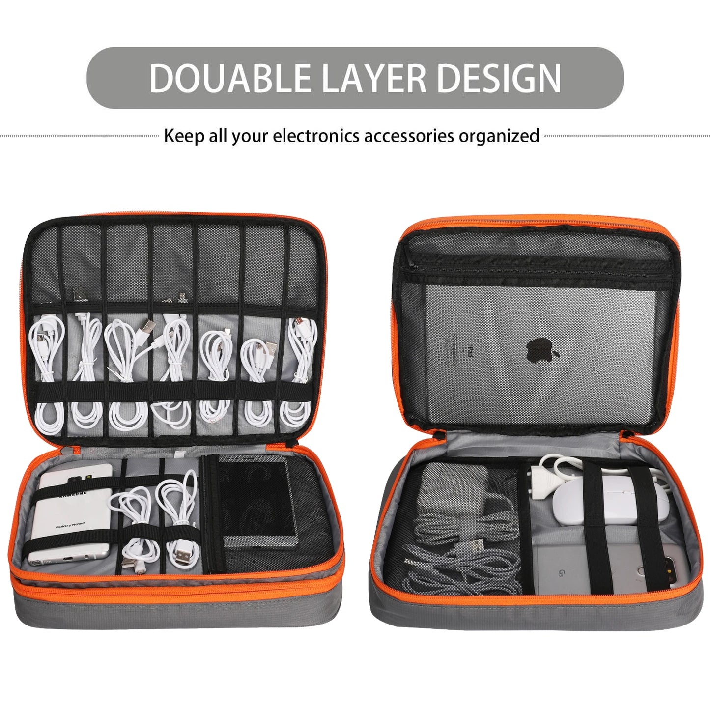 Travel Electronic Accessories Organizer, Storage Handbag Cable Organizer Bag Waterproof Carry Pouch for 11.6 Laptop,Tablet,Power