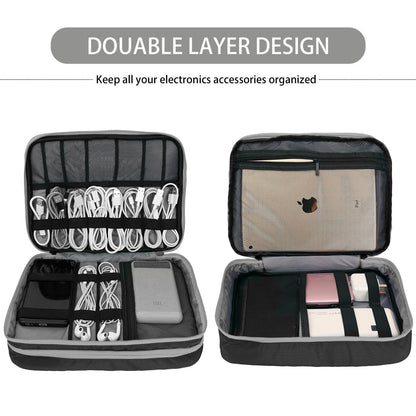 Travel Electronic Accessories Organizer, Storage Handbag Cable Organizer Bag Waterproof Carry Pouch for 11.6 Laptop,Tablet,Power