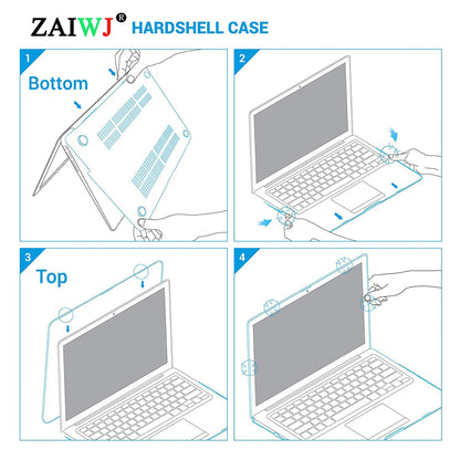 2025 Laptop Case For Apple Macbook Air 13.6 15 Inch For Mac M1 M2 M3 M4 Chip Pro 13 14 16 A2338 Air 13 A2337 A2179 Crystal Cover