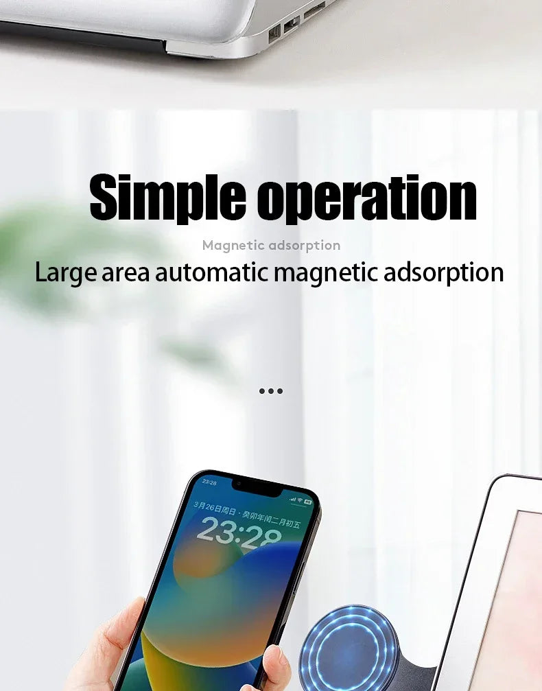 Magnetic Phone Holder Rotation Smartphone Laptop Back Mount for Magsafe iPhone 16 15 14 13 12 Pro Max Notebook Accessories Stand