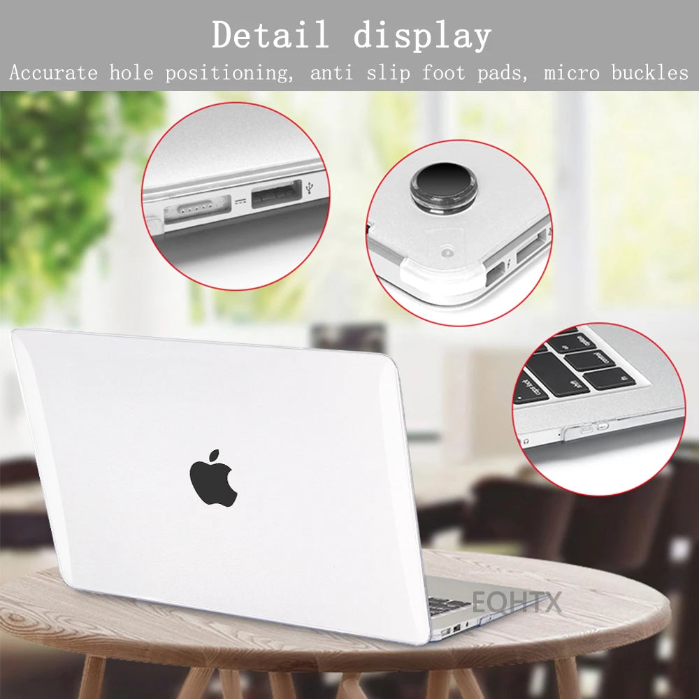 2025 Laptop Case For Apple Macbook Air 13.6 15 Inch For Mac M1 M2 M3 M4 Chip Pro 13 14 16 A2338 Air 13 A2337 A2179 Crystal Cover