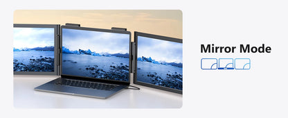 Amoudo 14 Inch Dual Laptop Monitor 1920*1080P IPS Portable Triple Monitor  with USB-C Port for 14-16.5" Laptops Windows/Mac Xbox