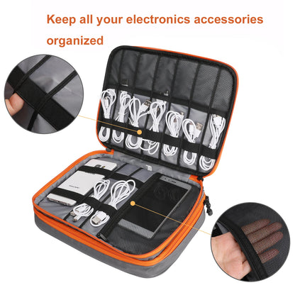 Travel Electronic Accessories Organizer, Storage Handbag Cable Organizer Bag Waterproof Carry Pouch for 11.6 Laptop,Tablet,Power